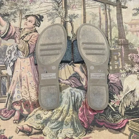 Black and Silver Stretchy American Eagle Sandals - Picture 9 of 13